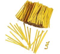 WRITWAA Lazos Dorados para Envolver Regalos para Bolsas de Dulces 800 Material Pet y Pan Alambre Metálico Fáciles de Usar en Fiestas y Celebraciones
