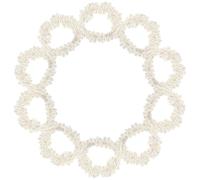 WRITWAA Lazos Pelo Cuentas de Perlas Sintéticas, 10 Piezas, Color Beige Claro, Coleteros Elásticos Suaves y Versátiles para Mujer y Niña, Accesorios Vintage para Eventos y Uso Diario