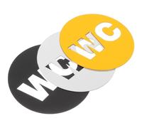 WRITWAA Letreros Adhesivos para Baño 3 Piezas Oro Plata Negro Señal Identificación Wc para Hombres y Mujeres Decoración de Letreros para Baños Comerciales y Públicos