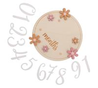 WRITWAA Letreros Mensuales de Madera para Recién Nacidos con Diseño Floral Accesorios para Fotos de Crecimiento de Bebés Tarjetas de Recuerdo para Shower y Seguimiento Mensual del Ñiño