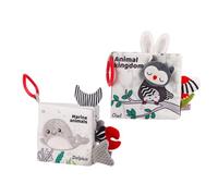 WRITWAA Libros De Tela para Bebés 0-1 Año 2 Piezas Páginas Táctiles Resistentes Estímulo Visual y Desarrollo Sensorial para Recién Nacidos Material Seguro y Ligero para Juegos Educativos Tempranos