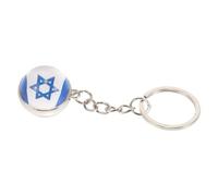 WRITWAA Llavero Bandera de Israel de Aleación y Bola de Cristal Doble Cara Llavero Creativo Compacto para Bolso y Accesorios Decoración Patriótica Ligera y Resistente
