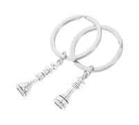 WRITWAA Llavero de Ajedrez para Hombre Par de Piezas Rey y Reina de Metal Resistente Diseño Compacto y Liviano Amuletos de Ajedrez Ideales para Organizar Llaves y Decorar Bolsos Obsequio