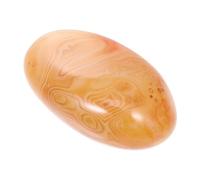 WRITWAA Mango de Ágata Roja Natural Pulido Piedra de Cristal Lisa Adorno de Mesa Hogar Mineral de Mano Decoración de Interior