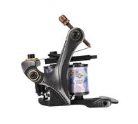 WRITWAA Máquina De 10 Bobinas Negra Para Delineado y Sombreado, Herramienta Ligera De Arte Corporal Vibración Baja, Uso Profesional Para Tatuadores y Artistas Del Tatuaje