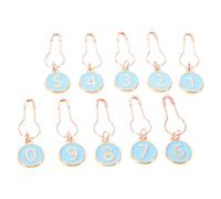 WRITWAA Marcadores de Puntadas Numerados para Tejer 10 Piezas Contador de Vueltas, Accesorios de Tejido Metálicos Bloqueo Antideslizante en Color Azul, Ideales para Crochet y