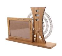 WRITWAA Marco de Fotos Tablero de Densidad Beige para Recién Nacidos con Calendario Perpetuo de Escritorio Fácil Cambio de Fotos para Conservar Recuerdos en Mesa