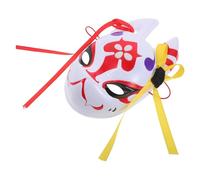 WRITWAA Máscara de Animal Japonesa de Plástico Pintada a Mano para Cosplay y Fiestas de Disfraces, Diseño Tradicional Japonés Que Oculta la Identidad en Halloween