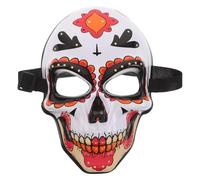 WRITWAA Máscara de Mardi Gras - Máscara de mascarada de calavera para fiesta veneciana, accesorio de cosplay para carnaval del Día de Muertos, uso en fiestas de mascaradas mexicanas.