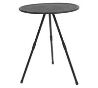 WRITWAA Mesa Plegable Redonda para Camping 1 Pieza Portátil Ajustable Altura Color Negro Obsidiana Mesa Pequeña para Exteriores y Picnic sin Bolsa de Transporte