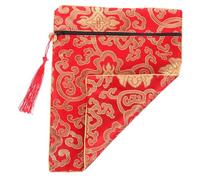 WRITWAA Mochila Bolsa De Transporte De La Biblia Bandera Almacenamiento De Bolso Envoltura Organizador Sagrada Escritura Brocado Bordado Cubrir Tela Transportador Que Lleva Rojo Seda