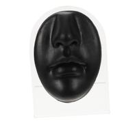WRITWAA Modelo Facial De Entrenamiento Para Perforación De Nariz y Boca, Parte Del Cuerpo Flexible, Tamaño Pequeño, Color Negro, Con Soporte, Para Práctica De Piercing y Exhibición