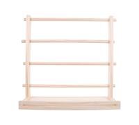 WRITWAA Organizador de cintas de madera, soporte de cintas de 4 niveles, soporte para carretes, almacenamiento de washi, estante de exhibición de costura para pastelería, floristería.