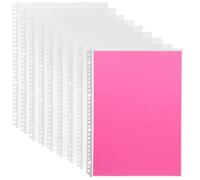 WRITWAA Pack de 100 Bolsillos Transparentes para Carpetas A4, Bolsas de Plástico 30 Agujeros para Guardar Documentos, Fotos y Postales en Archivo Escolar y Laboral