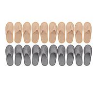 WRITWAA Pantuflas Plegables Portátiles para Viaje y Casa, Zapatillas Cerradas Antideslizantes de Eva y Tela de Rizo para Hotel y Bed And Breakfasts, Pack de 10 Pares