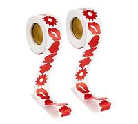 WRITWAA Pegatinas Autoadhesivas Cuerpo Resistentes al Desvanecimiento, de Papel Rojo, 2 Rollos 500 Pegatinas para Tomar el Sol y Decorar Tu Piel