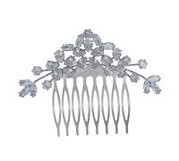 WRITWAA Peine De Cabello De Circón De Caída De Agua Fuente Pelo De Novia Pelo De La Boda Tocado De Novia Tocados De Novia Para Boda Peine De Novia Fiesta Accesorios Plata Aleación