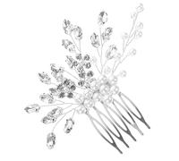 WRITWAA Peine de de vidrio de perla accesorios nupciales accesorios para el cabello para mujeres peine de pelo boda accesorios para bodas peines de novia taladro de vidrio Plata