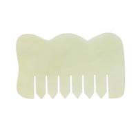 WRITWAA Peine de Jade Gua Sha para Uso Doméstico Peines de Masaje Portátiles para Raspar el Cabelludo Herramientas de Masaje Piel
