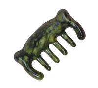 WRITWAA peine de masaje de jade cepillo de pelo de jade cepillo para el cabello del cuero cabelludo peine del cuero cabelludo de guasha tablero de guasha Verde oscuro