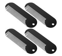WRITWAA Peine para Bigote Metálico de Dientes Finos Mini Peine Portátil Negro Tamaño Compacto para Barba y Cabello Adecuado para Viajes y Cuidado Masculino