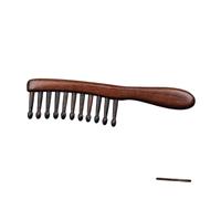 WRITWAA Peine Rizador De Sándalo Madera Peine De Dientes Anchos Desenredante Cabello Masaje Cabelludo Casa