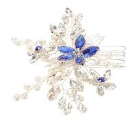 WRITWAA Peineta de Novia Gemas de Imitación Tocado Lateral de Flores Accesorios Cabello de Boda Peineta de Novia Perlas para Boda y Fiesta