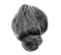 WRITWAA Peluca Gris Sintética para Disfraz de Abuela Peluca Corta Ajustable para Mujeres Blancas para Cosplay y Fiestas de Halloween