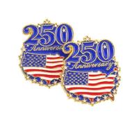 WRITWAA Pin de Solapa Pequeño Bandera Estadounidense, Set de 2 Pines Esmaltados Patrióticos para Hombre y Mujer, Pin Conmemorativo 250 Aniversario (1776-2026) para Desfiles y