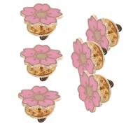 WRITWAA Pins de Solapa Flor de Cerezo Japoneses 6 Piezas, Pin Metálico Esmaltado Rosa, Accesorio Ligero para Bolso, Abrigo y Uniforme Escolar, Pin Floral Decorativo para Mujer