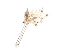 WRITWAA Pinza Pelo Estilo Chino Retro Borlas y Diseño Floral, Metal Dorado Cómodo y Fácil de Usar para Banquetes y Cumpleaños