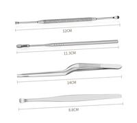 WRITWAA Pinzas de Acero Inoxidable para Limpiar Oídos Juego de 8 con Diseño Redondo y Caja de Almacenamiento, Herramienta Resistente para Eliminar Cerumen y Masajear el Canal Auditivo