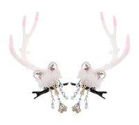 WRITWAA Pinzas de Reno Cabello Pasadores Navideños Forma de Cuerno de Reno Accesorios Cabello Festivos para Cosplay y Fotos de Vacaciones