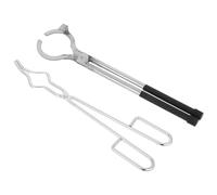 WRITWAA Pinzas para Crisol de Fundición de Acero Inoxidable 35 Cm y Pinza Pequeña para Horno de Fusión, Accesorio para Fundir Metales y Herramientas de Fundición de Joyería, Uso