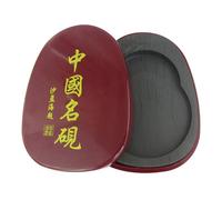 WRITWAA Placa de Tinta para Caligrafía China Tapa Piedra Natural de 7 Pulgadas Accesorio Tradicional para Estudiantes y Profesores Suministro Compacto para Molienda y Pintura Artística