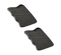 WRITWAA Placa Raspadora Facial y Corporal 2 Piezas Natural De Cuerno De Búfalo Negro, Herramienta De Masaje Pequeño Portátil, Alivio De Tensión y Favorece Circulación, Uso Para Rostro y Cuerpo