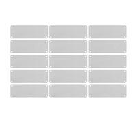 WRITWAA Placas Metálicas Rectangulares de Acero Inoxidable 15 Piezas 4 Orificios para Grabado y Estampado Manual, Etiquetas en Blanco para Colgantes, Identificación y
