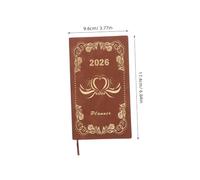 WRITWAA Planificador Diario 2026 Diseño Elegante, Tapa de Pu Marrón, Estructura de 365 Días para Gestión Académica y Seguimiento de Hábitos