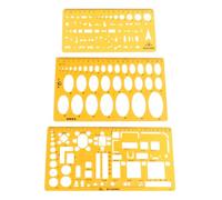 WRITWAA Plantilla de Dibujo Profesional para Formas Ovaladas 3 Piezas, Regla de Dibujo Técnico Transparente, Herramienta Flexible y Resistente para Oficina, Escuela y Diseño Artístico