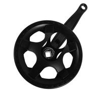 WRITWAA Plato de Bielas de Bicicleta Sola Velocidad 36 Dientes Negro | Acero al Carbono, Cubierta Doble de Cadena, para Carretera y Montaña, Instalación Sencilla