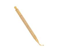 WRITWAA Pluma de Acupresión Cabezal Curvo de Cobre Puro, Masajeador de Puntos Auriculares Portátil para Reflexología Facial y Alivio de Tensión, Herramienta de Salud Dorada, 1 Unidad