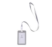 WRITWAA Porta Tarjeta de Plástico Funda Transparente y Fácil Inserción para Identificación Escolar y Laboral, Incluye Colgador para Credenciales y Lanyard Cómodo