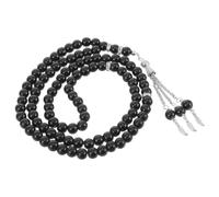WRITWAA Pulsera de Cuentas de Vidrio Negro Estilo Vintage para Oración y Peregrinación, Brazalete Práctico sin Rebabas para Personas Que Aman el Budismo