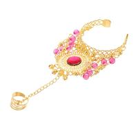 WRITWAA Pulsera Elástica para Danza del Vientre Metal y Pedrería, Diseño Bohemio Único Que Realza la Presencia en Escenario, Adecuado para Sesiones Fotográficas y Accesorios de Disfraz