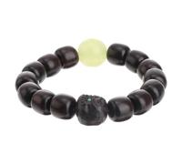 WRITWAA Pulsera Unisex de Cuentas Budistas de Ébano Negro 1,2 Cm Cuenta Luminosa Fluorescente, Joyería Artesanal Natural para Mano, Cadena Budista Resistente y Ligera, Obsequio Espiritual