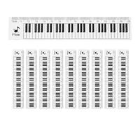 WRITWAA Regla Transparente de Plástico 15 Cm Diseño de Teclado de Piano y Notas Musicales, Paquete de 10 Unidades, Papelería para Estudiantes, Medición Precisa para Escuela y Dibujo