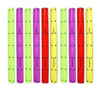 WRITWAA Reglas Flexibles de PVC Suaves y Transparentes 10 Piezas Multicolor Regla Flexible de Centímetros Irrompible para Estudiantes Herramienta de Medición Portátil para Escuela y