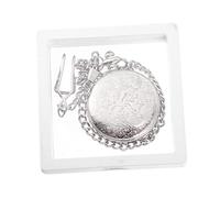 WRITWAA Reloj De Bolsillo Hueco Diseño De Flores Relieve Vintage para Hombre Cadena De Jeans Plateada Moderno y Creativo para Uso Diario