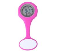 WRITWAA Reloj De Bolsillo para Enfermeras Eléctrico LCD Rosa Accesorio Práctico y Elegante