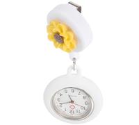 WRITWAA Reloj De Enfermera Retráctil Clip Reloj De Bolsillo Decorativo para Enfermeras y Médicos Práctico y Portátil para Estudiantes De Medicina Sin Batería Floral Profundo